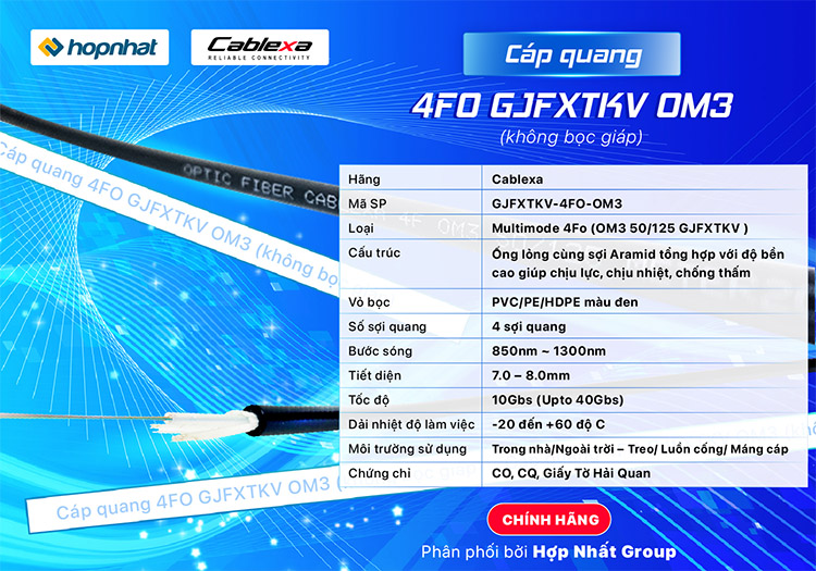 cáp quang Multimode 4FO GJFXTKV OM3