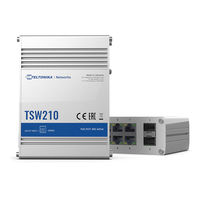 Switch công nghiệp 8 cổng TSW210 TELTONIKA Switch công nghiệp 8 cổng TSW210 TELTONIKA