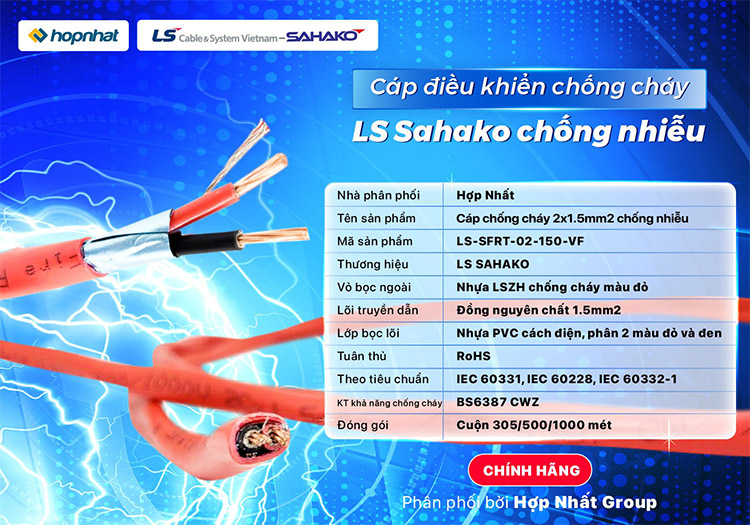 cáp tín hiệu chống cháy chống nhiễu 2x1.5 cáp tín hiệu chống cháy chống nhiễu 2x1.5