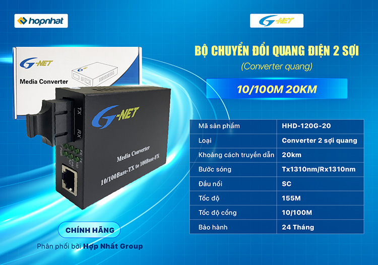 Converter quang chính hãng G-NET HHD-120G-20