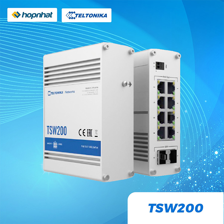 Swich công nghiệp PoE 8 cổng TSW200