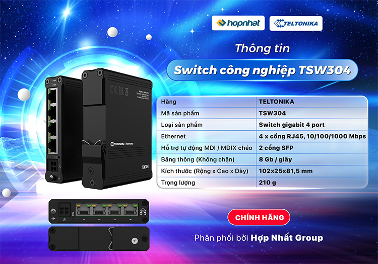 Swich công nghiệp TSW304 Teltonika