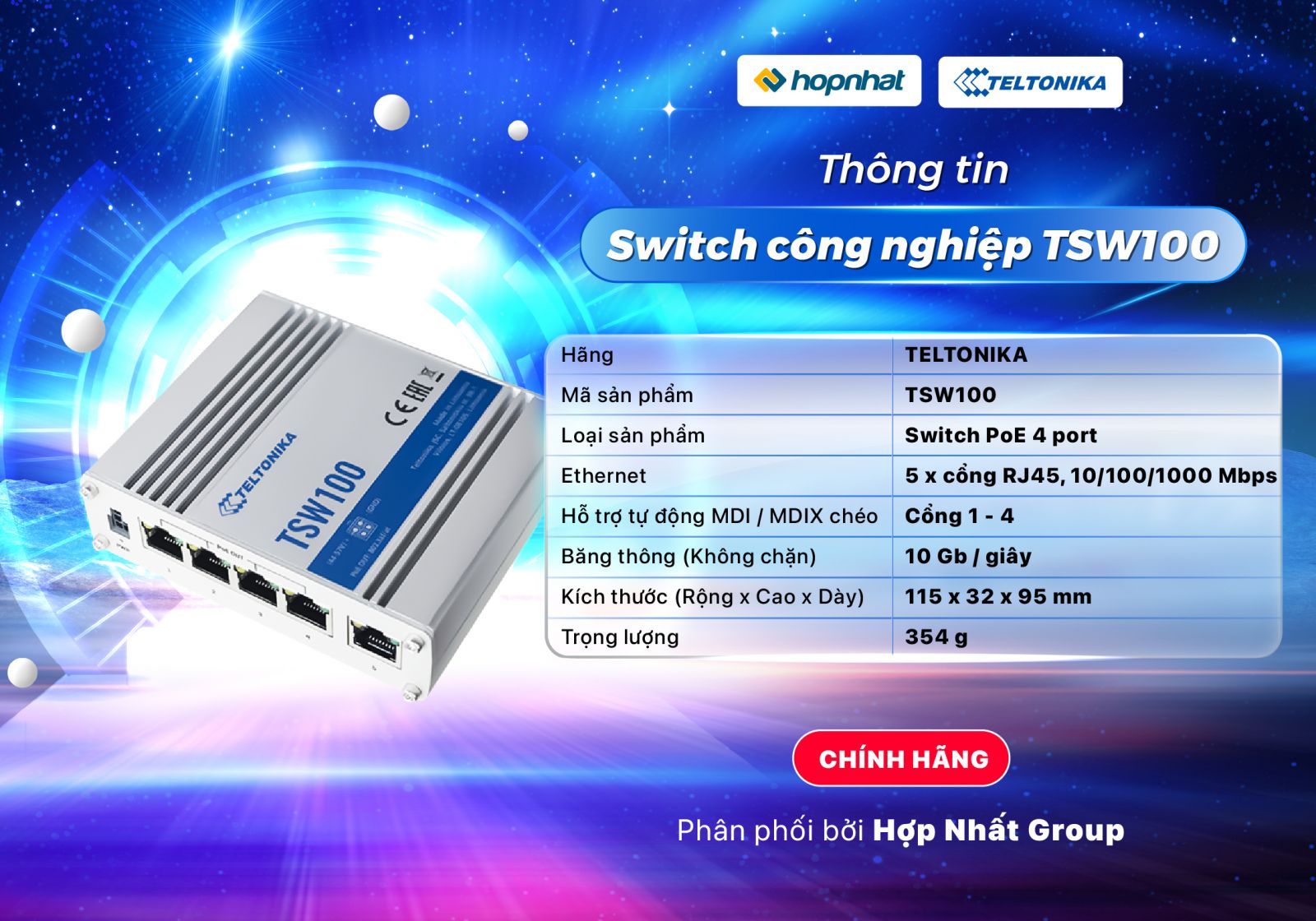 PoE công nghiệp TSW100