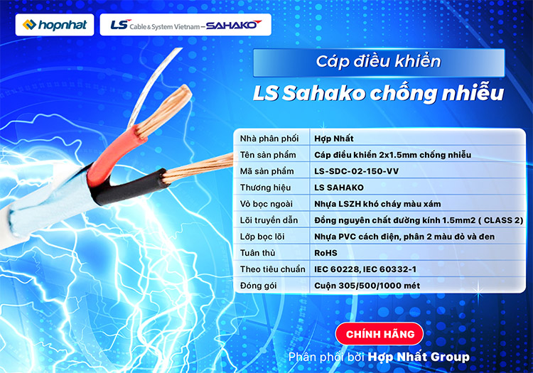 Cáp tín hiệu âm thanh chống nhiễu 2X1.5 LS Sahako