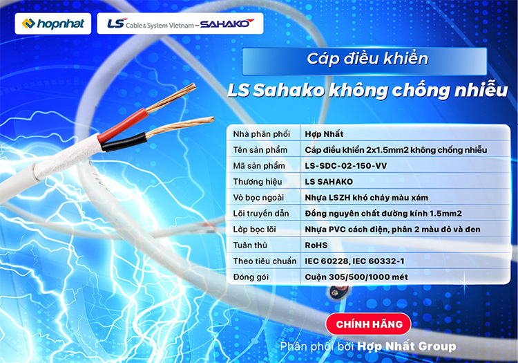 Cáp tín hiệu âm thanh không chống nhiễu 2X1.5 LS Sahako