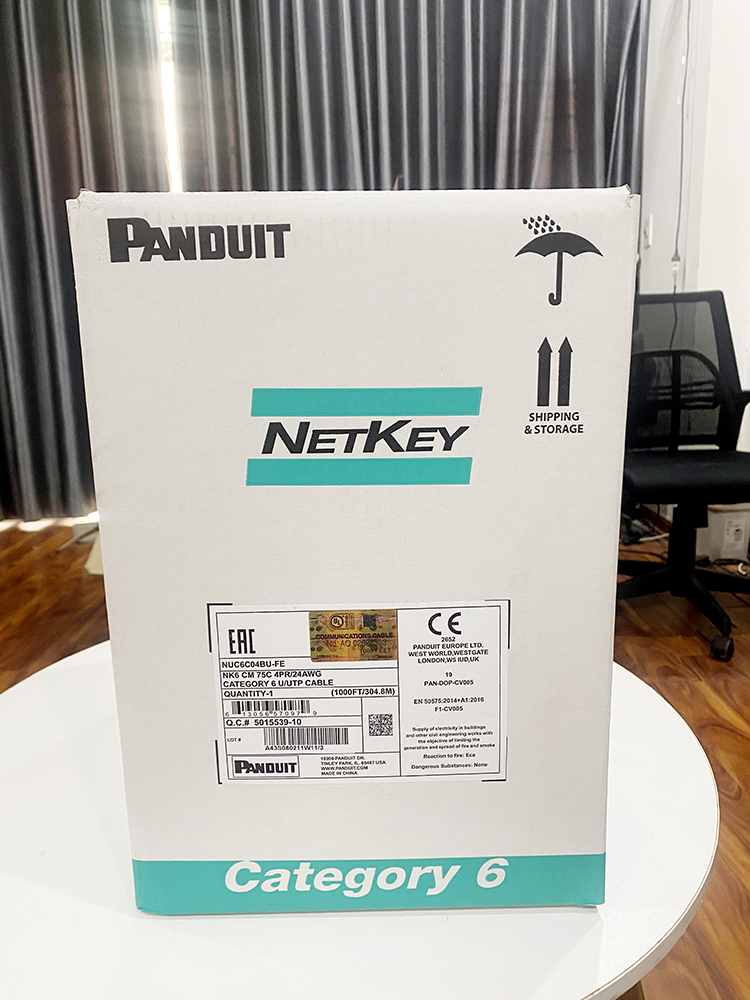 Cáp mạng Cat6 Panduit UTP, Vỏ PVC, 24AWG, 4 Pair