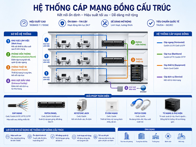 Hệ thống cáp mạng đồng cấu trúc là gì