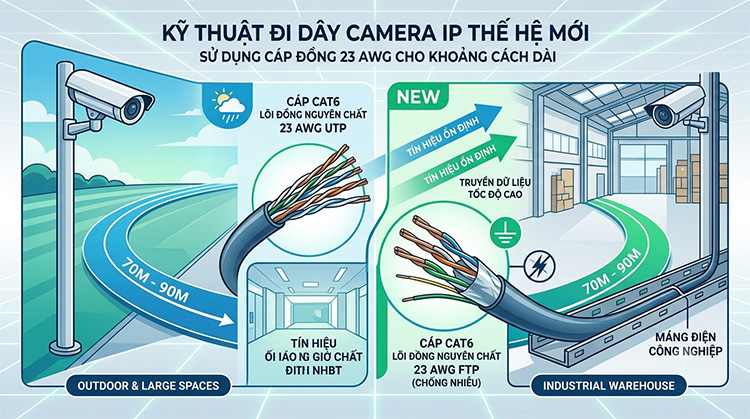 Kỹ thuật đi dây camera IP thế hệ mới cho mạng Wifi 7