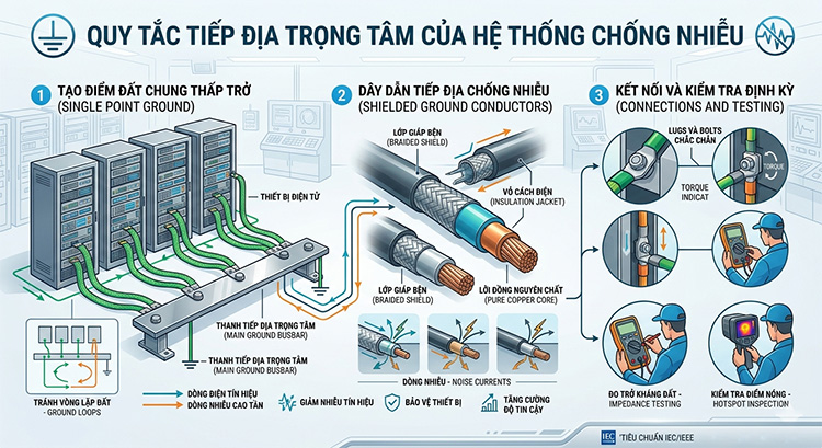 Quy tắc tiếp địa trọng tâm của hệ thống chống nhiễu