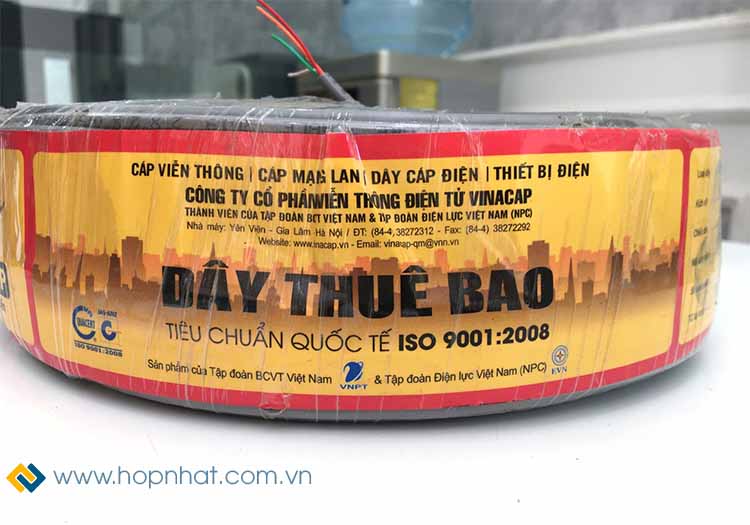 Cuộn dây cáp điện thoại 2 đôi 200m hãng Vinacap Cuộn dây cáp điện thoại 2 đôi 200m hãng Vinacap