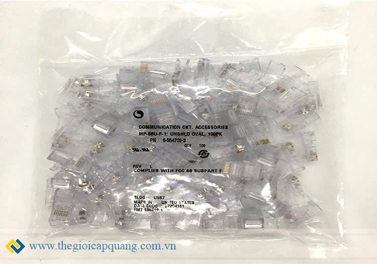 Hộp hạt mạng RJ45 Cat5e hãng COMMSCOPE AMP Hộp hạt mạng RJ45 Cat5e hãng COMMSCOPE AMP