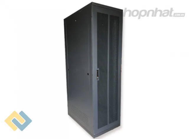 Tủ rack 42U D600 2 cửa lưới màu đen