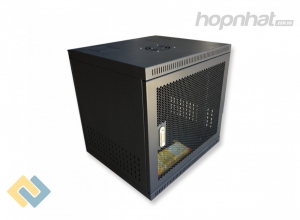 Tủ rack 10U D600 cửa lưới màu đen