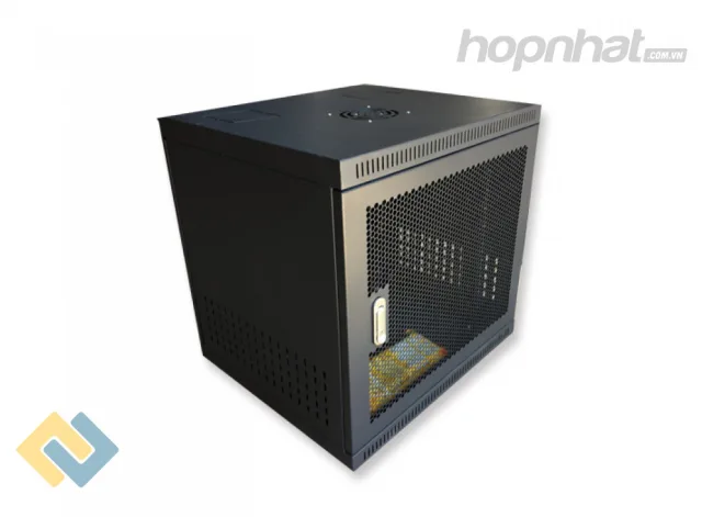 Tủ rack 10U D600 cửa lưới màu đen