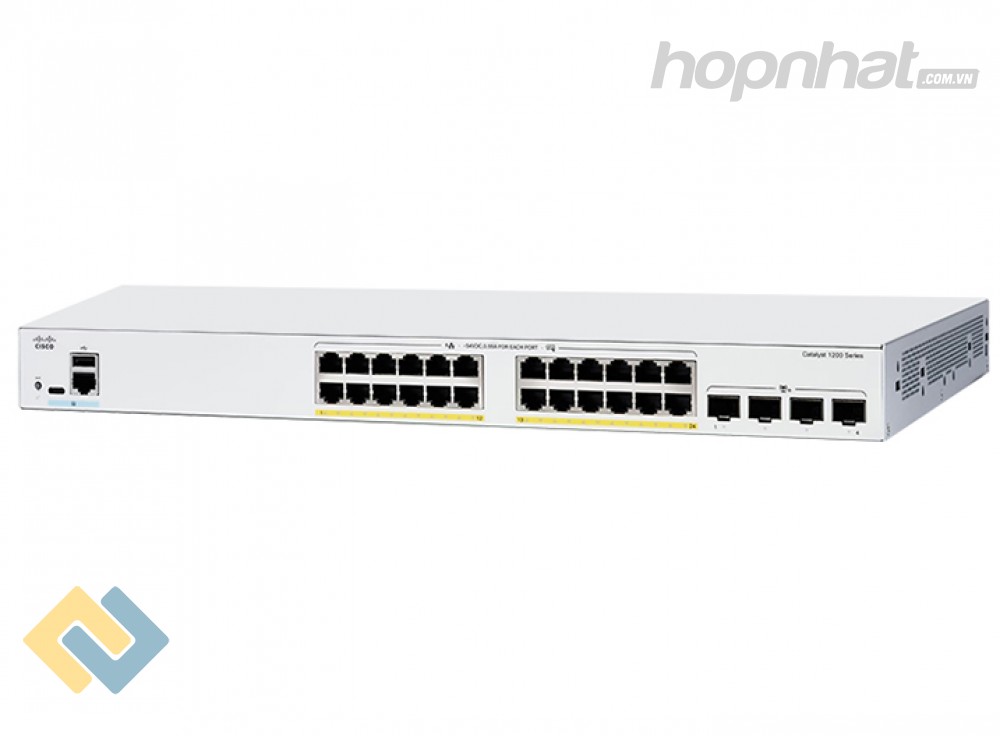 Cisco C1200-24T-4G-EU, Network ports 24 x 1G, 4 x 1G SFP Chính hãng