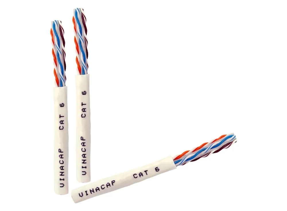 Dây cáp mạng Vinacap Cat6 UTP in chữ VINACAP CAT 6 trên vỏ, ảnh hãng Vinacap