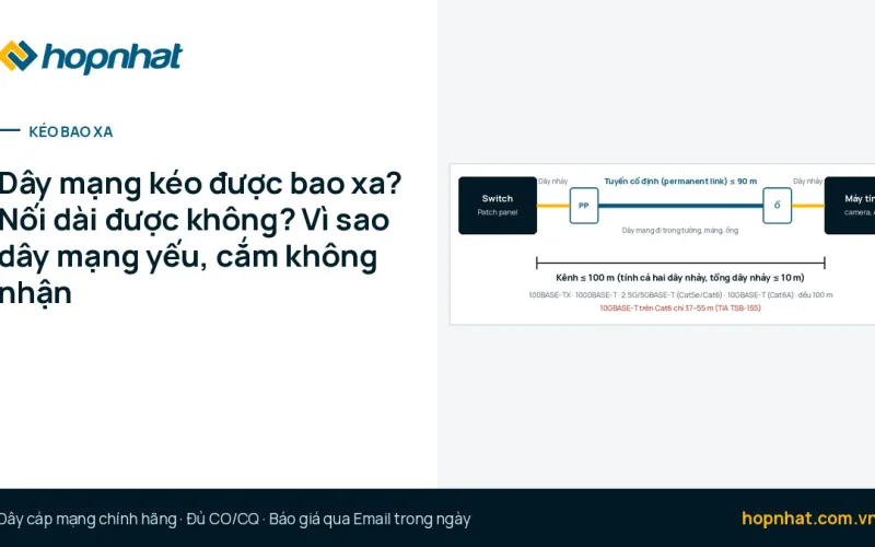 Dây mạng kéo được bao xa? Nối dài được không? Vì sao dây mạng yếu, cắm không nhận