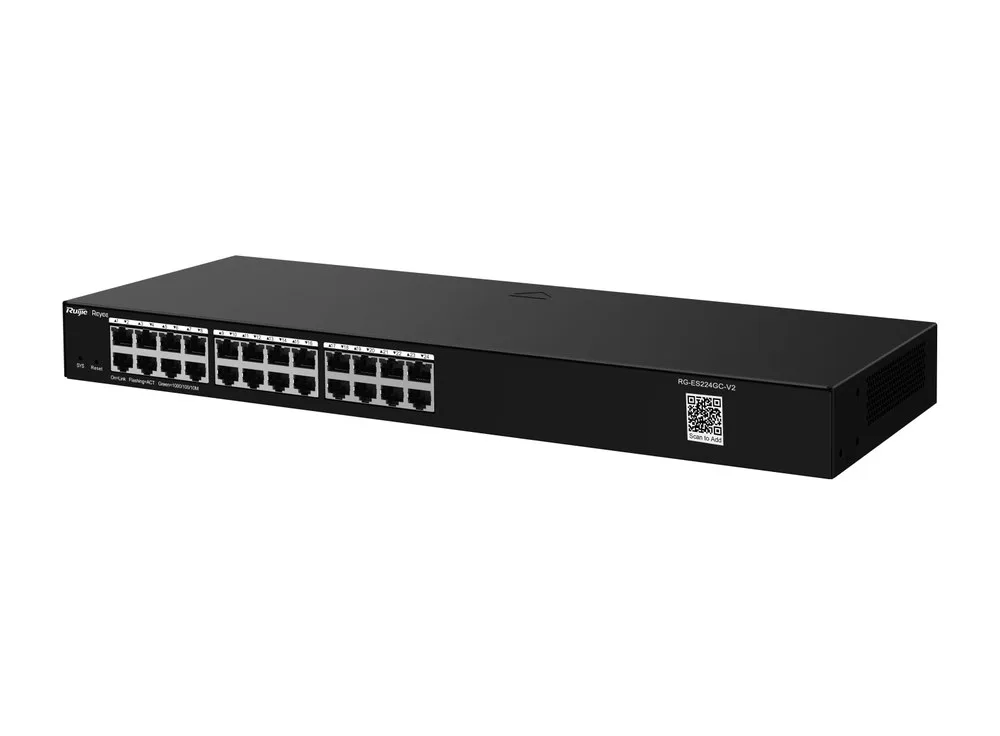 Switch Ruijie RG-ES224GC-V2 chụp góc nghiêng phía trước
