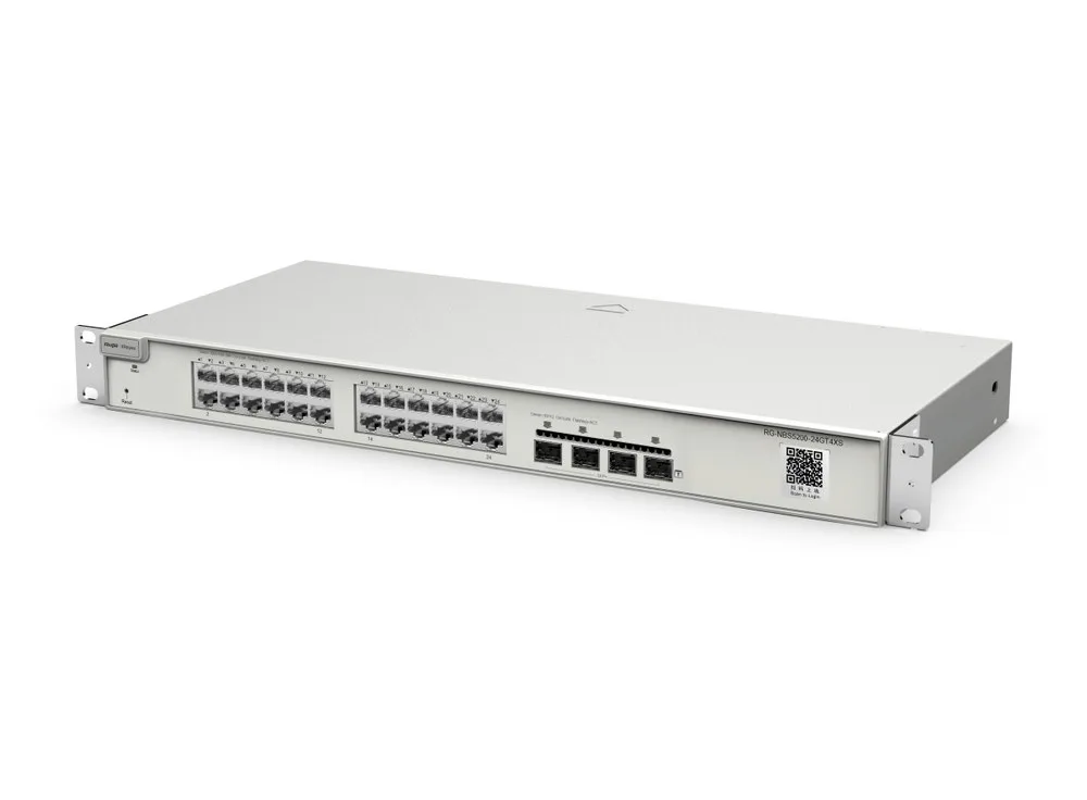 Thân máy RG-NBS5200-24GT4XS chụp góc chéo, ảnh hãng Ruijie