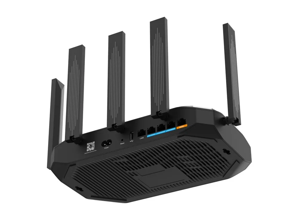 RG-EG105GW-X nhìn từ phía sau ở góc thấp, router AX3000 của Reyee