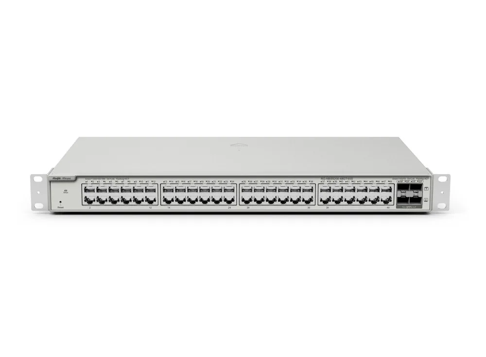 Switch Layer 3 Reyee RG-NBS5200-48GT4XS chụp gần chính diện, ảnh hãng