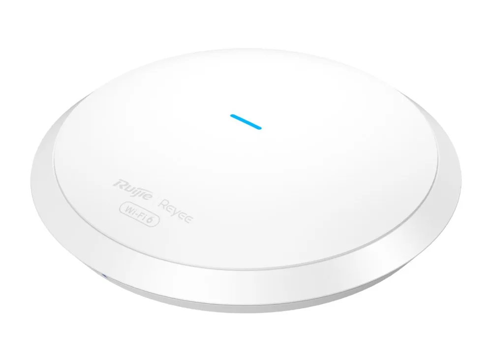 Access point Reyee RG-RAP62 chụp nghiêng, thân tròn Ø 175 mm cao 39 mm