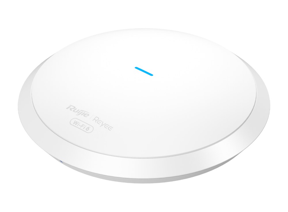 Access point Reyee RG-RAP62 chụp nghiêng, thân tròn Ø 175 mm cao 39 mm