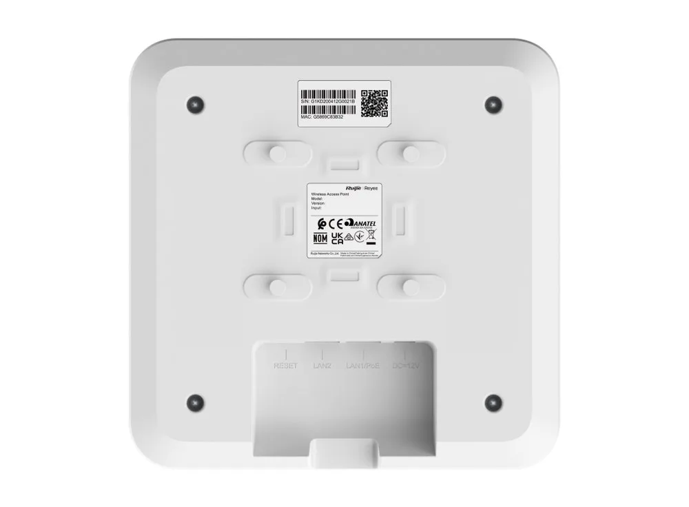Mặt lưng access point Ruijie RG-RAP2200(F) lắp trần hoặc tường, ảnh hãng
