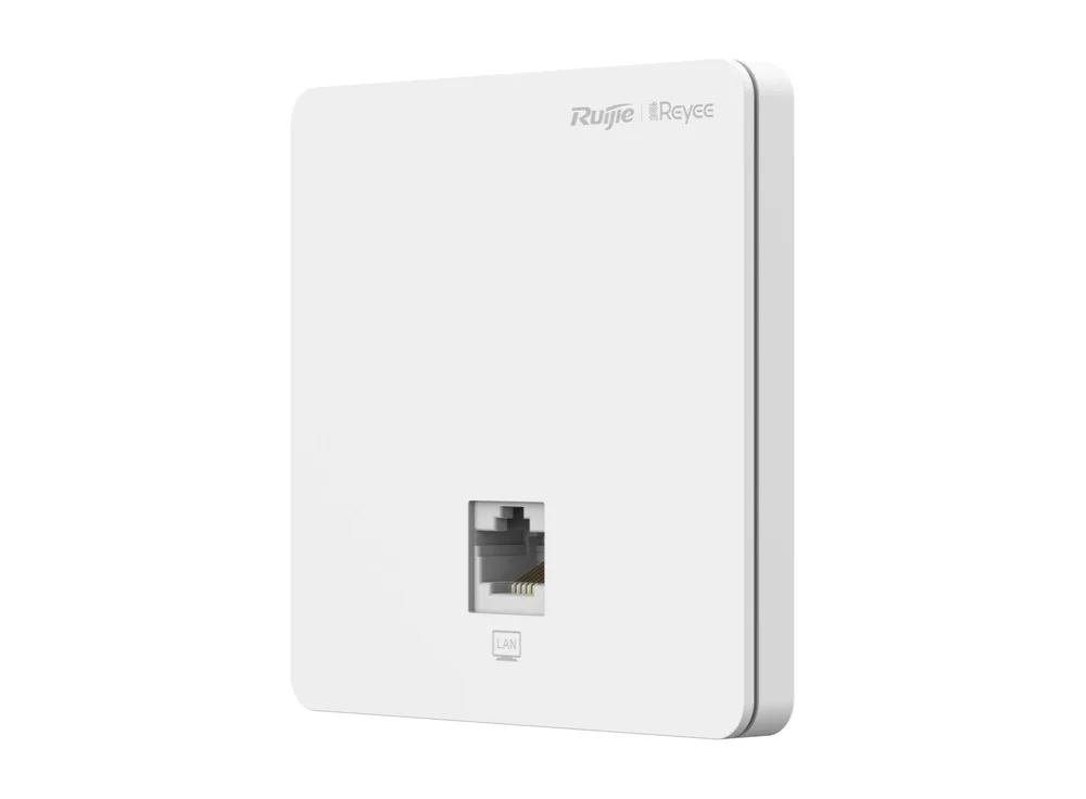 Bộ phát wifi RG-RAP1200(F) nhìn góc nghiêng mặt trước, loại lắp hộp âm tường