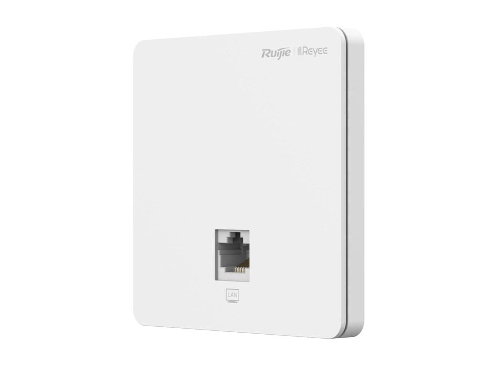 Bộ phát wifi RG-RAP1200(F) nhìn góc nghiêng mặt trước, loại lắp hộp âm tường