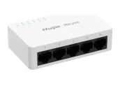 Ảnh thu nhỏ Switch Ruijie RG-ES05F vỏ nhựa, ảnh hãng chụp nghiêng phía 5 cổng mạng