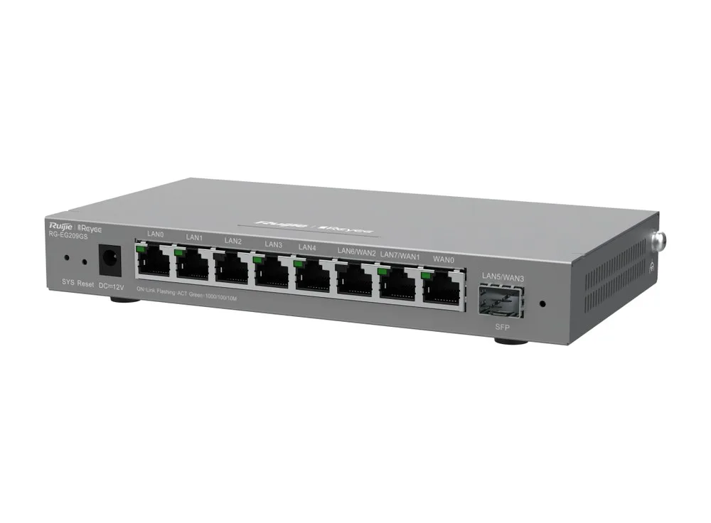 Router Reyee RG-EG209GS nhìn chéo phía trước bên phải, ảnh hãng Ruijie