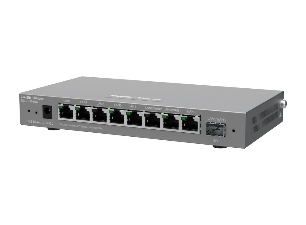 Router Reyee RG-EG209GS nhìn chéo phía trước bên phải, ảnh hãng Ruijie