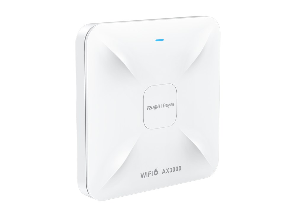 RG-RAP2260 chụp nghiêng từ phía trước, AP Wi-Fi 6 hai băng tần tổng 2974 Mbps