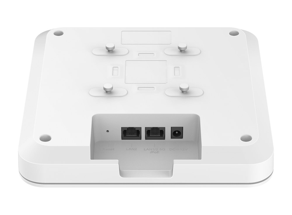 Mặt sau RG-RAP2260 với cổng 2,5GE, cổng Gigabit, nút reset và jack nguồn DC 12 V