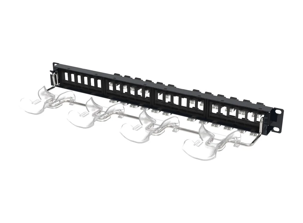 Mặt sau patch panel 760242562 với thanh quản lý cáp phía sau
