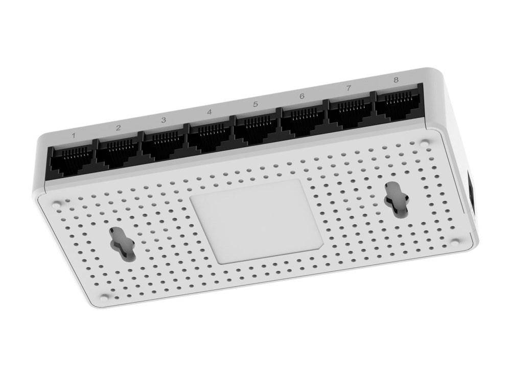Mặt đáy RG-ES08G-L nhìn chéo, hai lỗ treo tường hai bên