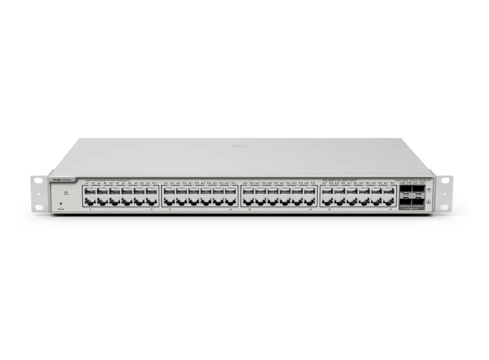 Switch Layer 3 Reyee RG-NBS5100-48GT4SFP chụp gần chính diện, ảnh hãng