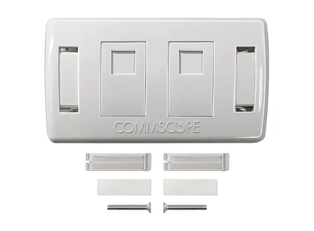 Mặt mạng 2 cổng Commscope SL Series màu trắng 2-1427030-2