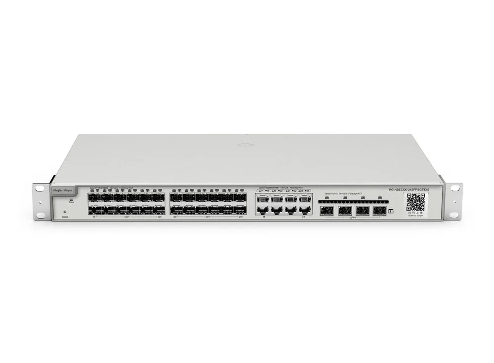 RG-NBS3200-24SFP/8GT4XS dòng Reyee NBS3200 nhìn từ phía trước, phía trên