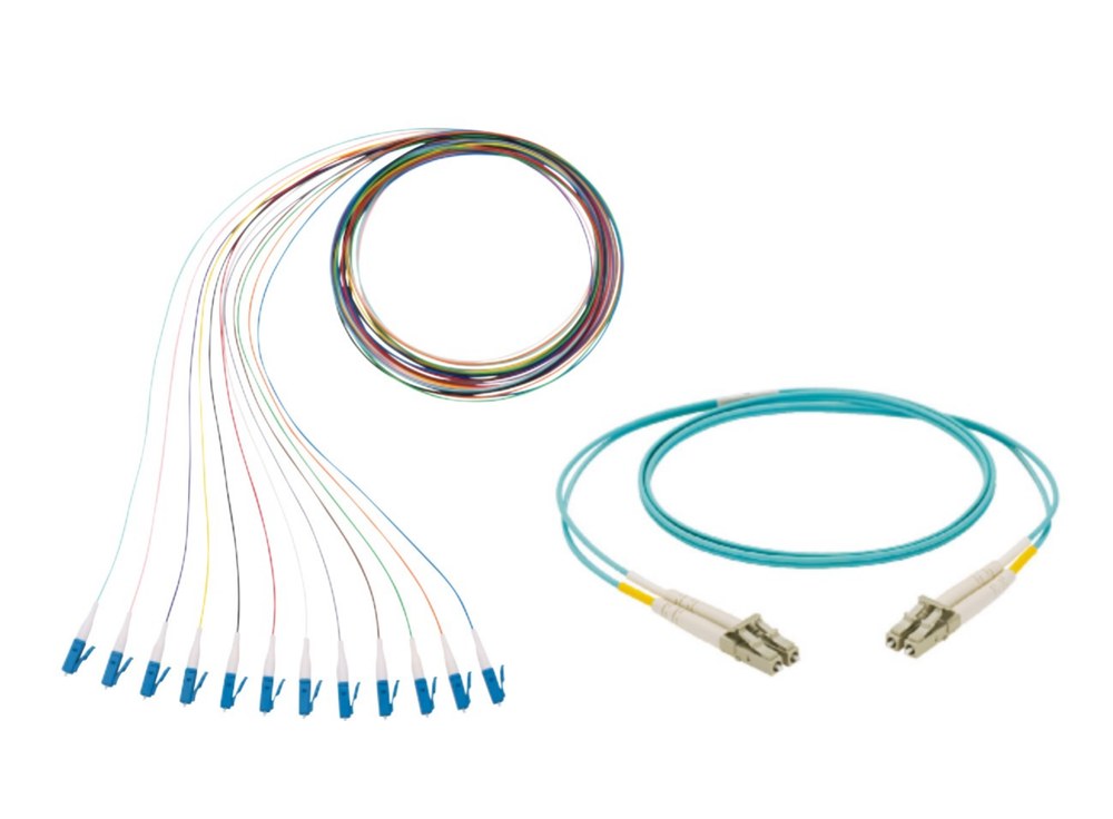 Ảnh Panduit về dây nhảy LC duplex và pigtail NetKey, minh họa trang NKFPZ22LLLSM005
