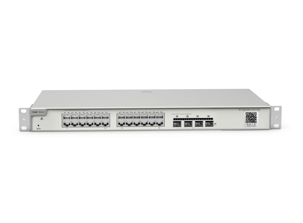 Switch Layer 2+ Reyee RG-NBS3200-24GT4XS nhìn từ phía trước, phía trên