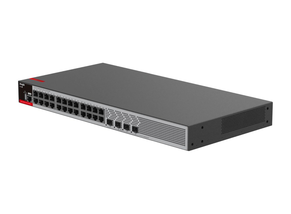 Switch Ruijie RG-S2915-24GT4MS-L 24 cổng Gigabit nhìn chéo phía trước, ảnh hãng