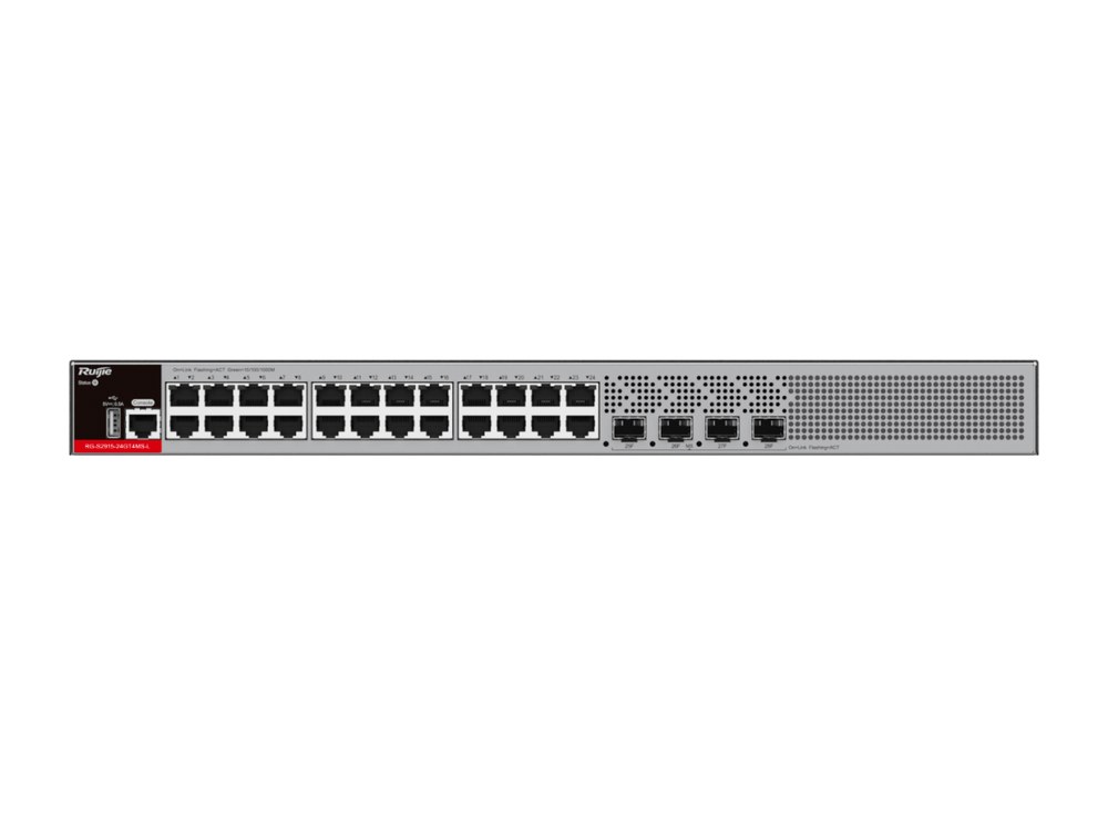 Mặt trước RG-S2915-24GT4MS-L với 24 cổng RJ45 và 4 cổng SFP, ảnh hãng
