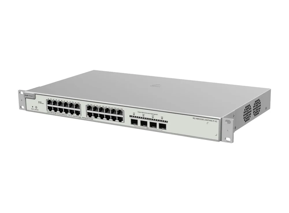 Switch PoE+ 370 W uplink 10G RG-NBS3200-24GT4XS-P-V2, góc chụp bên phải