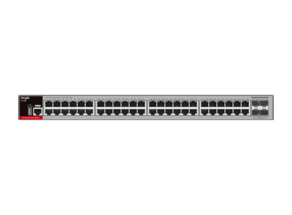 Mặt trước RG-S2915-48GT4MS-L với 48 cổng RJ45 và 4 cổng SFP, ảnh hãng