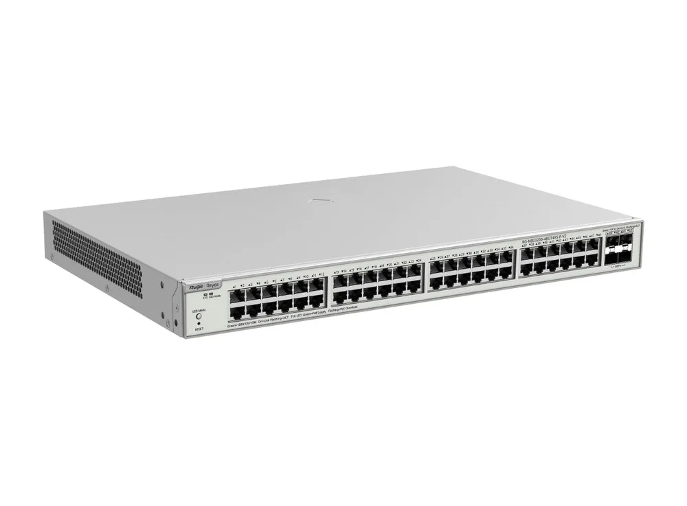 RG-NBS3200-48GT4XS-P-V2 nhìn chéo, 48 cổng PoE+ và 4 cổng SFP+ 10G