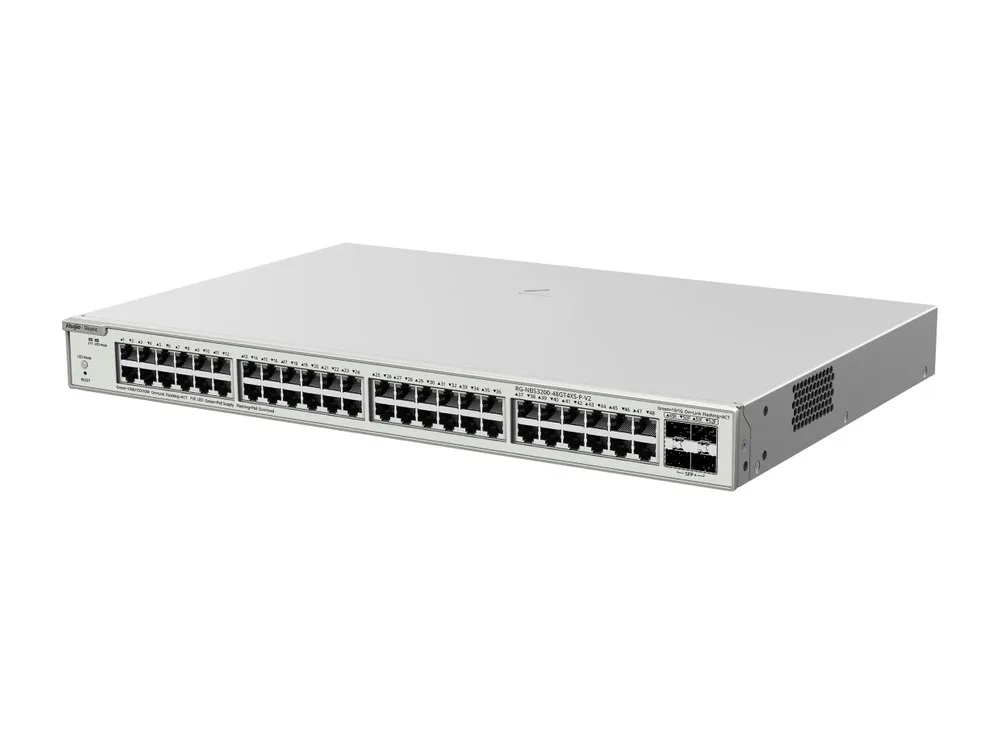 Switch PoE+ 370 W RG-NBS3200-48GT4XS-P-V2 uplink 10G, góc chụp bên phải