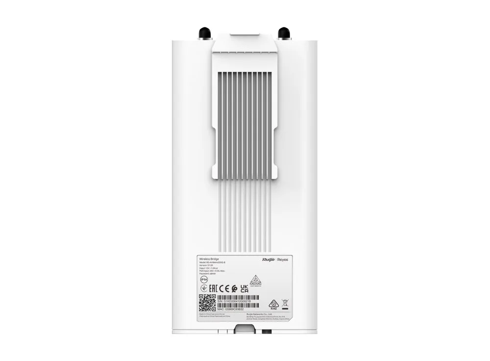 Mặt sau trạm gốc RG-AirMetro550G-B, thiết bị lắp kiểu cột (Pole) theo datasheet