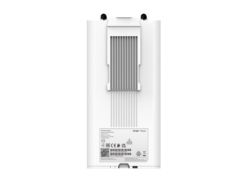 Mặt sau trạm gốc RG-AirMetro550G-B, thiết bị lắp kiểu cột (Pole) theo datasheet